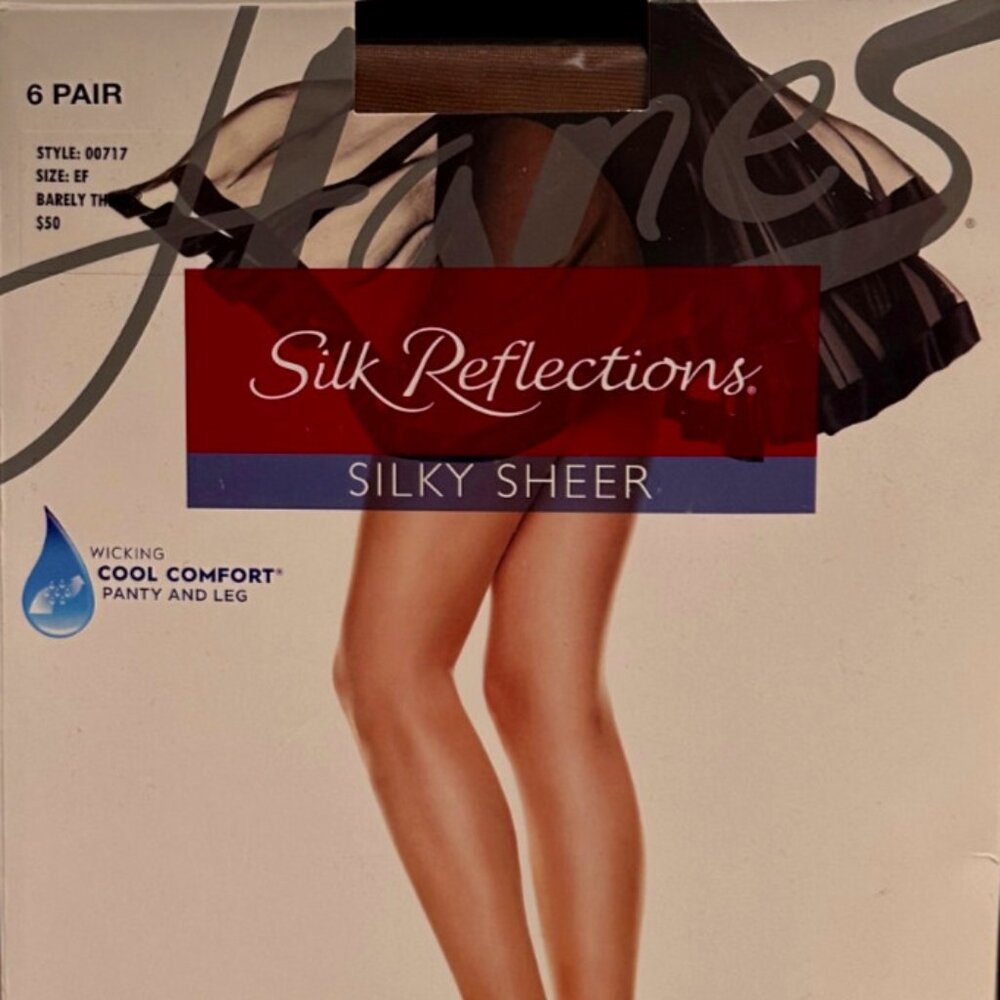 Hanes Silk Reflections Silky Sheer Cool Comfort Stockings (Barely There) (6pc)